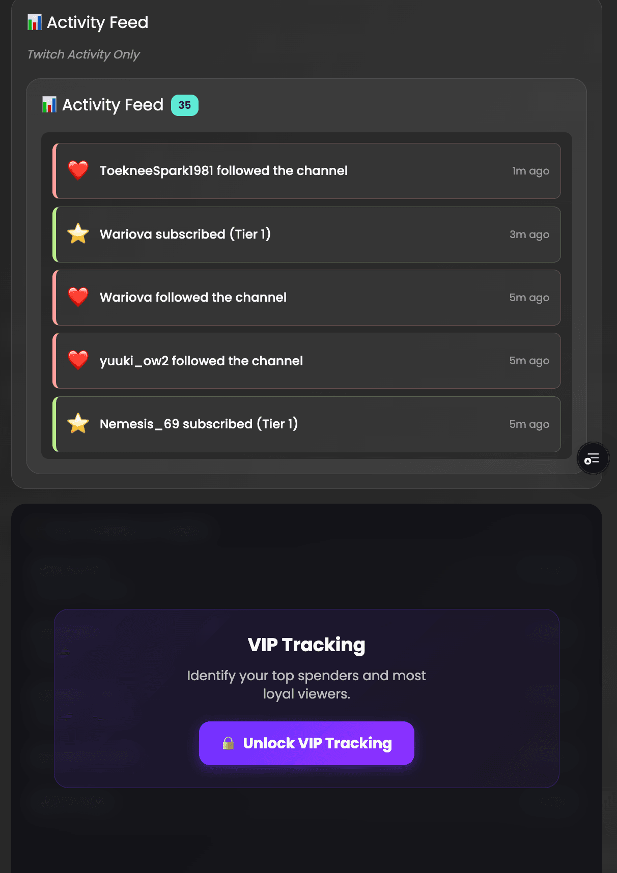 VIP Tracking Interface